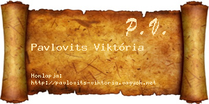 Pavlovits Viktória névjegykártya